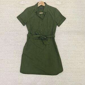 Banana Republic Green A-Line Polo Collar Dress
